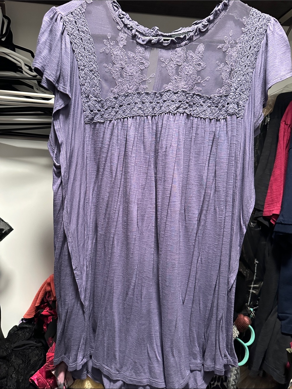 torrid Lavender Ruffle Neck Top